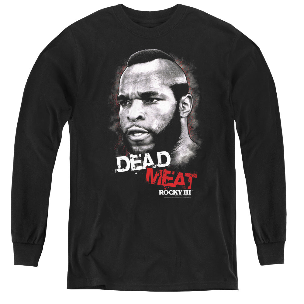Rocky Iii/dead Meat - Youth Long Sleeve Tee - Black