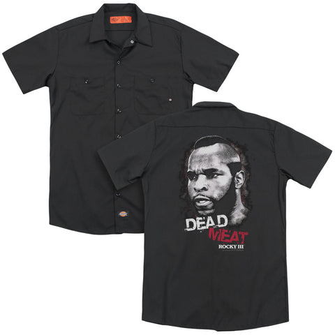 Rocky Iii/dead Meat (back Print) - Adult Work Shirt - Black