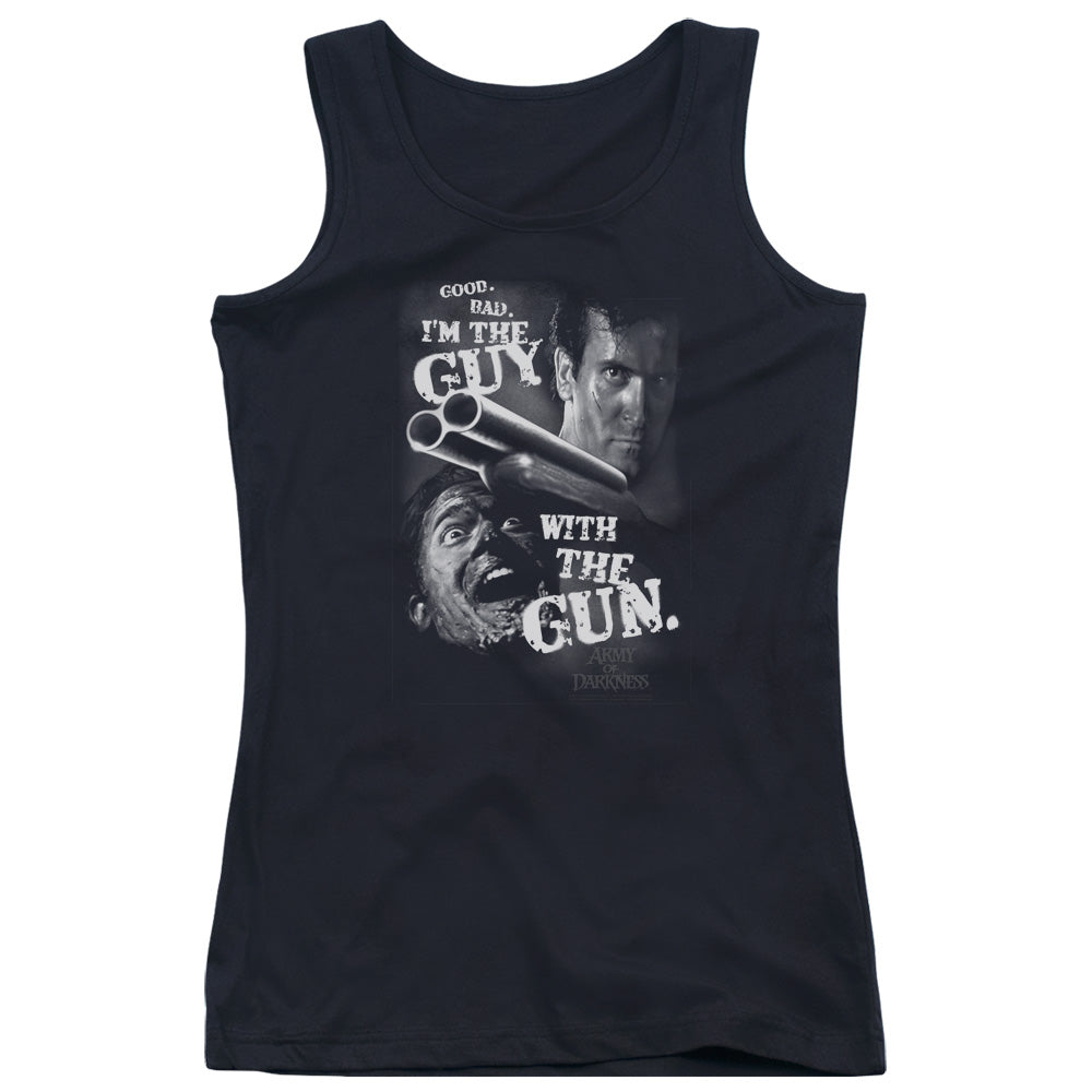 Army Of Darkness/guy With The Gun-juniors Tank Top  -black-sm