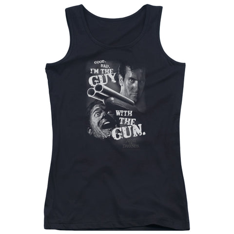 Army Of Darkness/guy With The Gun-juniors Tank Top  -black-sm