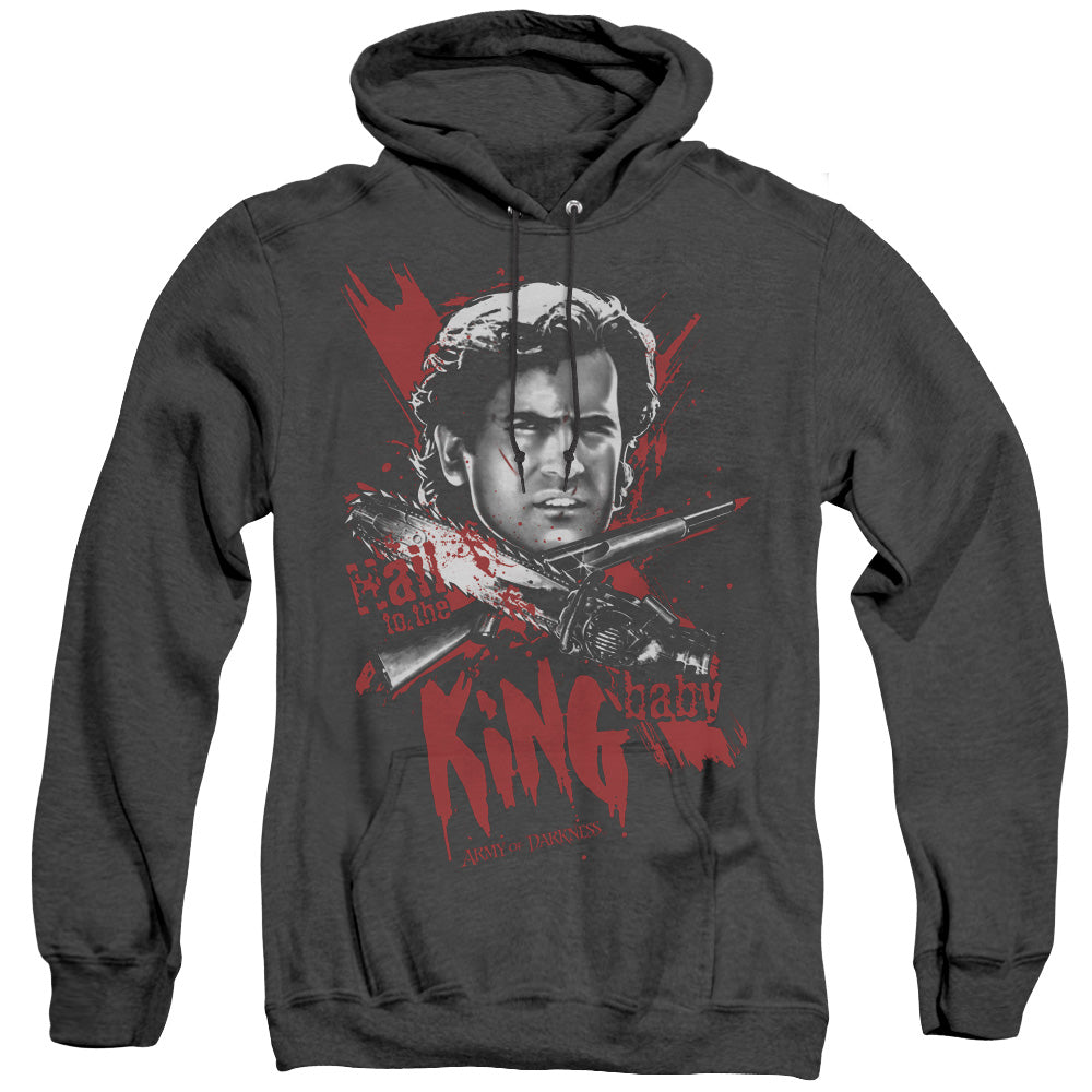 Army Of Darkness/hail To The King - Adult Heather Hoodie - Black