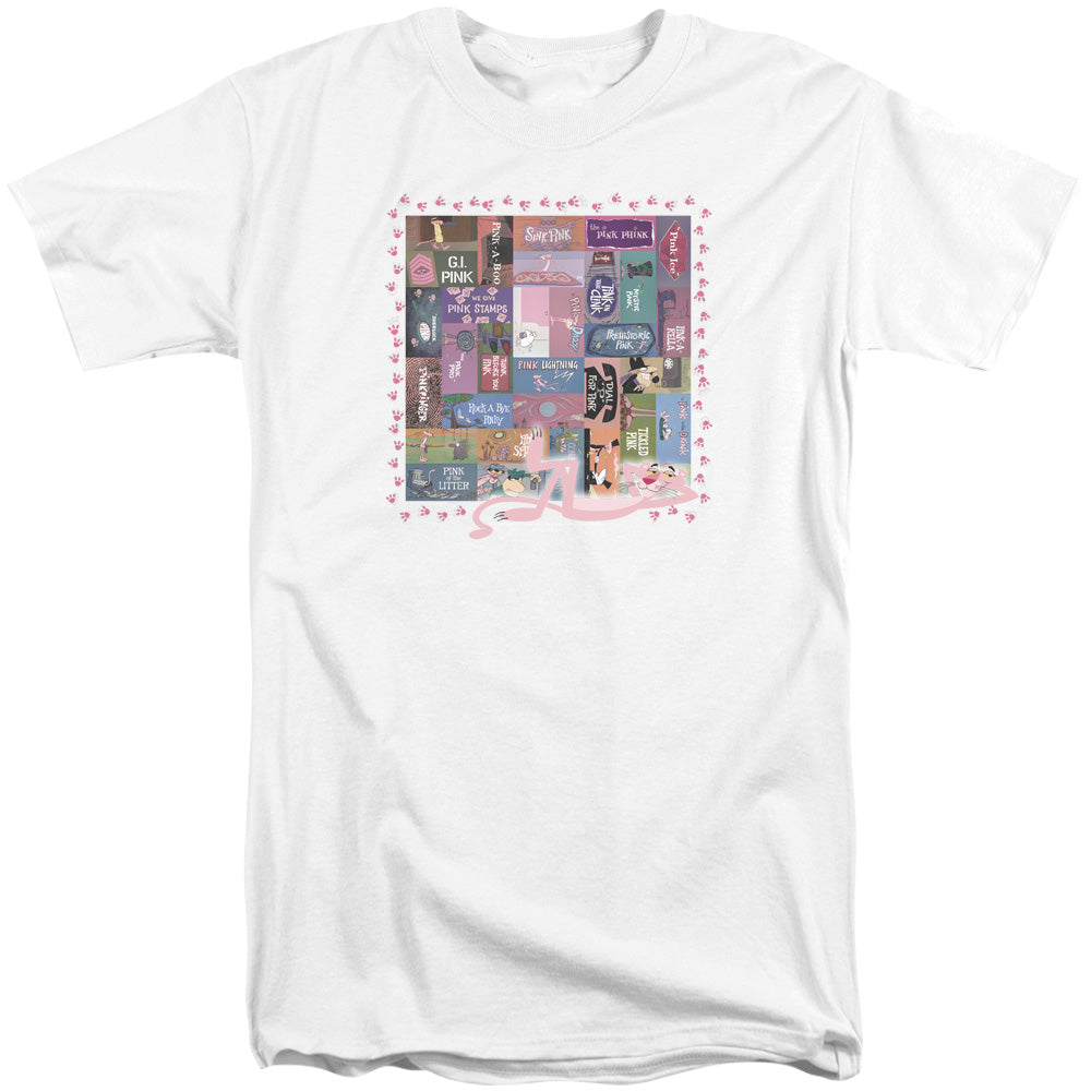 Pink Panther/vintage Titles-s/s Adult Tall-white
