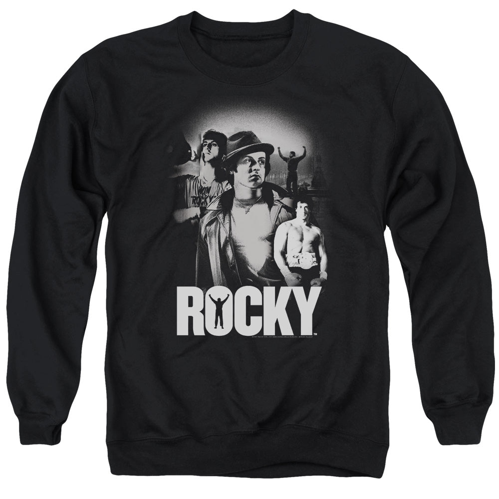 Rocky/making Of A Champ - Adult Crewneck Sweatshirt - Black