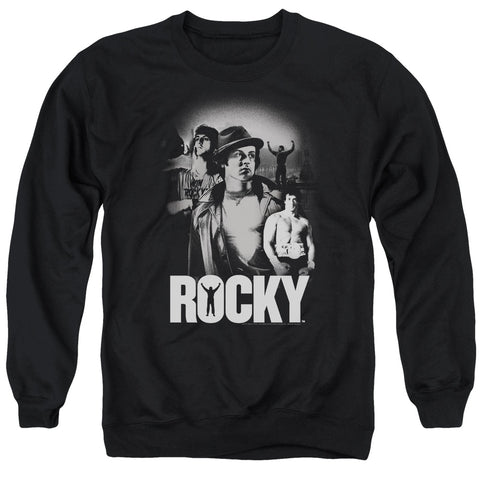 Rocky/making Of A Champ - Adult Crewneck Sweatshirt - Black