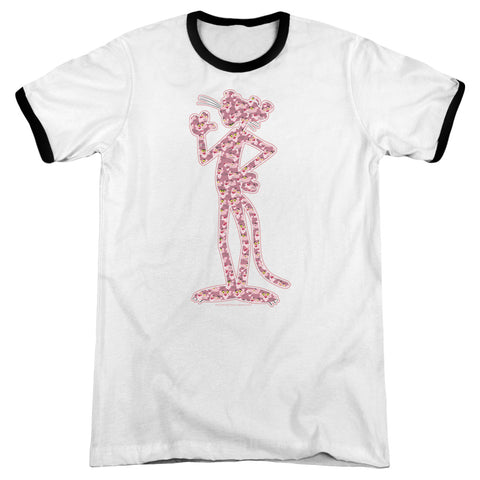 Pink Panther/heads - Adult Ringer - White/black