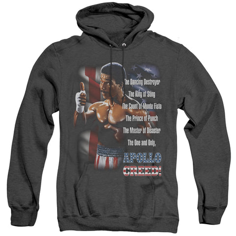 Rocky Ii/the One And Only-adult Heather Hoodie-black