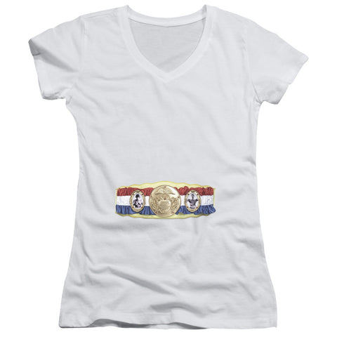Juniors Sheer Cap Sleeve V-Neck
