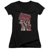 Juniors Sheer Cap Sleeve V-Neck