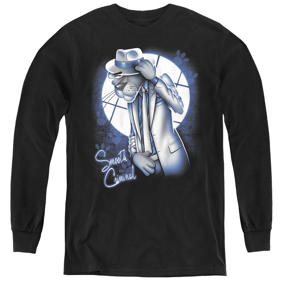 Pink Panther/smooth Criminal - Youth Long Sleeve Tee - Black