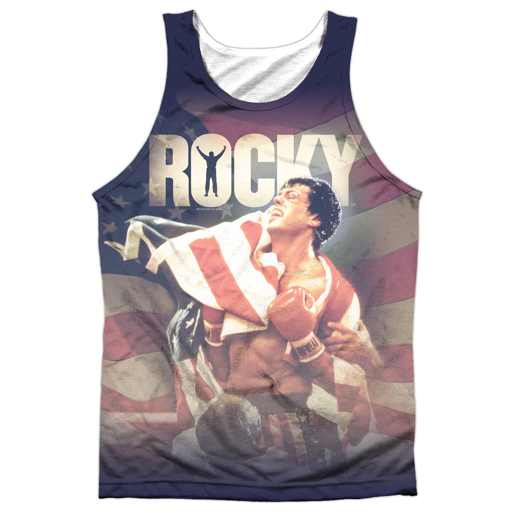Rocky/american Dreams-adult 100% Poly Tank Top-white