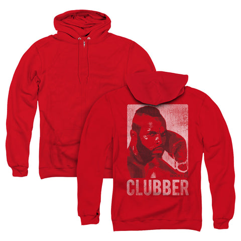 Rocky Iii/clubber Lang (back Print) - Adult Zipper Hoodie-red-sm