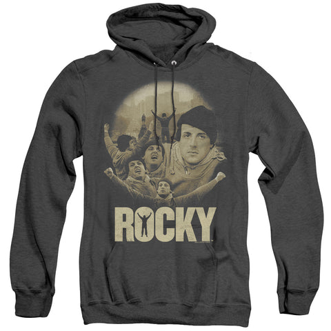 Rocky/feeling Strong-adult Heather Hoodie-black