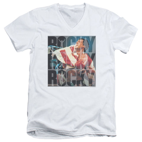 Rocky/chant-s/s Adult V-neck 30/1-white