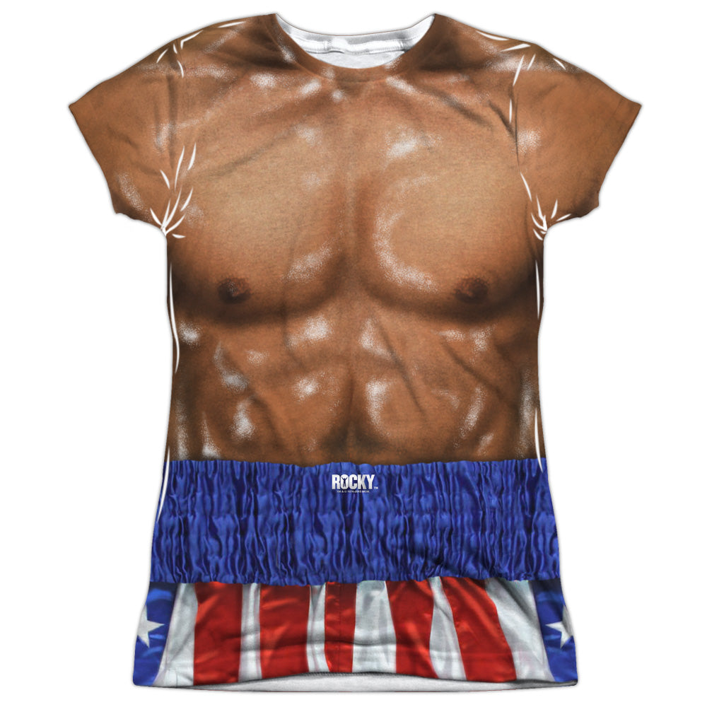 Rocky/apollo Costume-s/s Junior Poly Crew-white