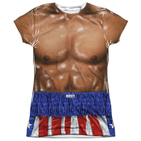 Rocky/apollo Costume-s/s Junior Poly Crew-white