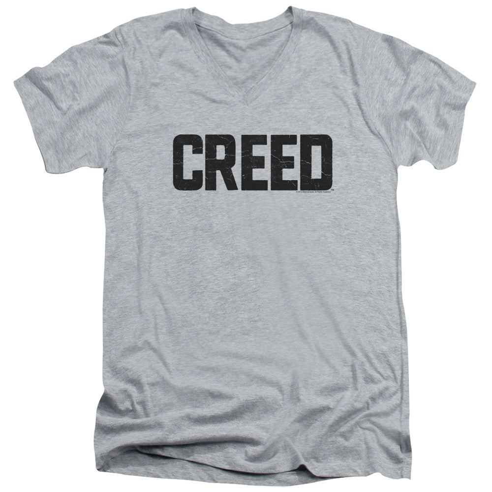 Creed/cracked Logo-s/s Adult V-neck 30/1-athletic Heather