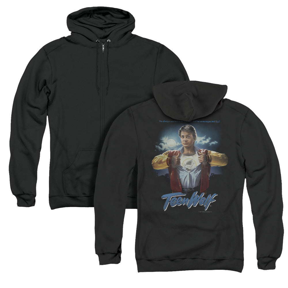 Teen Wolf/poster (back Print) - Adult Zipper Hoodie-black-sm