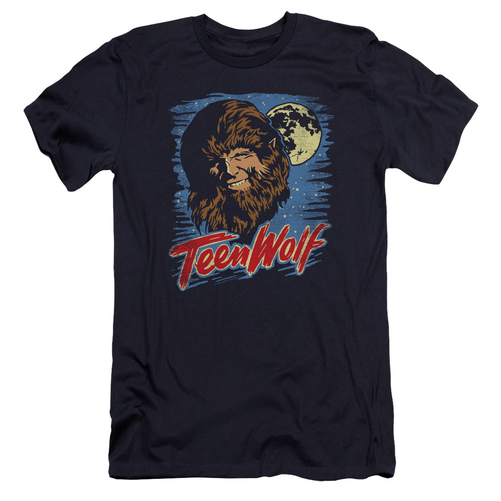 Teen Wolf/moon Wolf-premuim Canvas Adult Slim Fit 30/1-navy