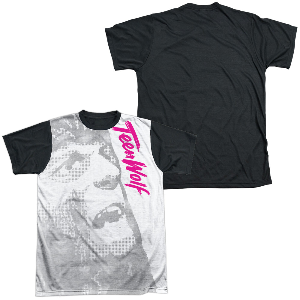 Teen Wolf/silver Halftone-s/s Adult White Front Black Back  -white