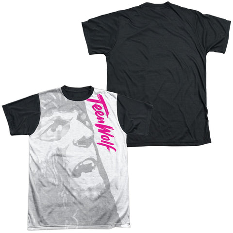 Teen Wolf/silver Halftone-s/s Adult White Front Black Back  -white