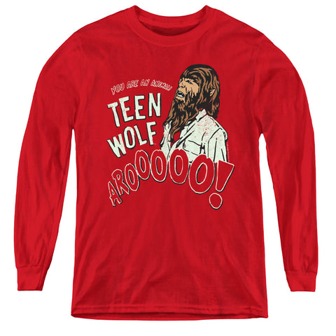 Teen Wolf/animal-youth Long Sleeve Tee-red-sm