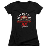 Juniors Sheer Cap Sleeve V-Neck
