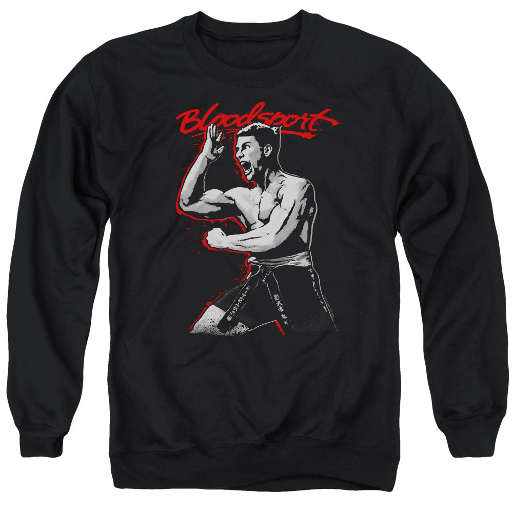 Bloodsport/loud Mouth-adult Crewneck Sweatshirt-black