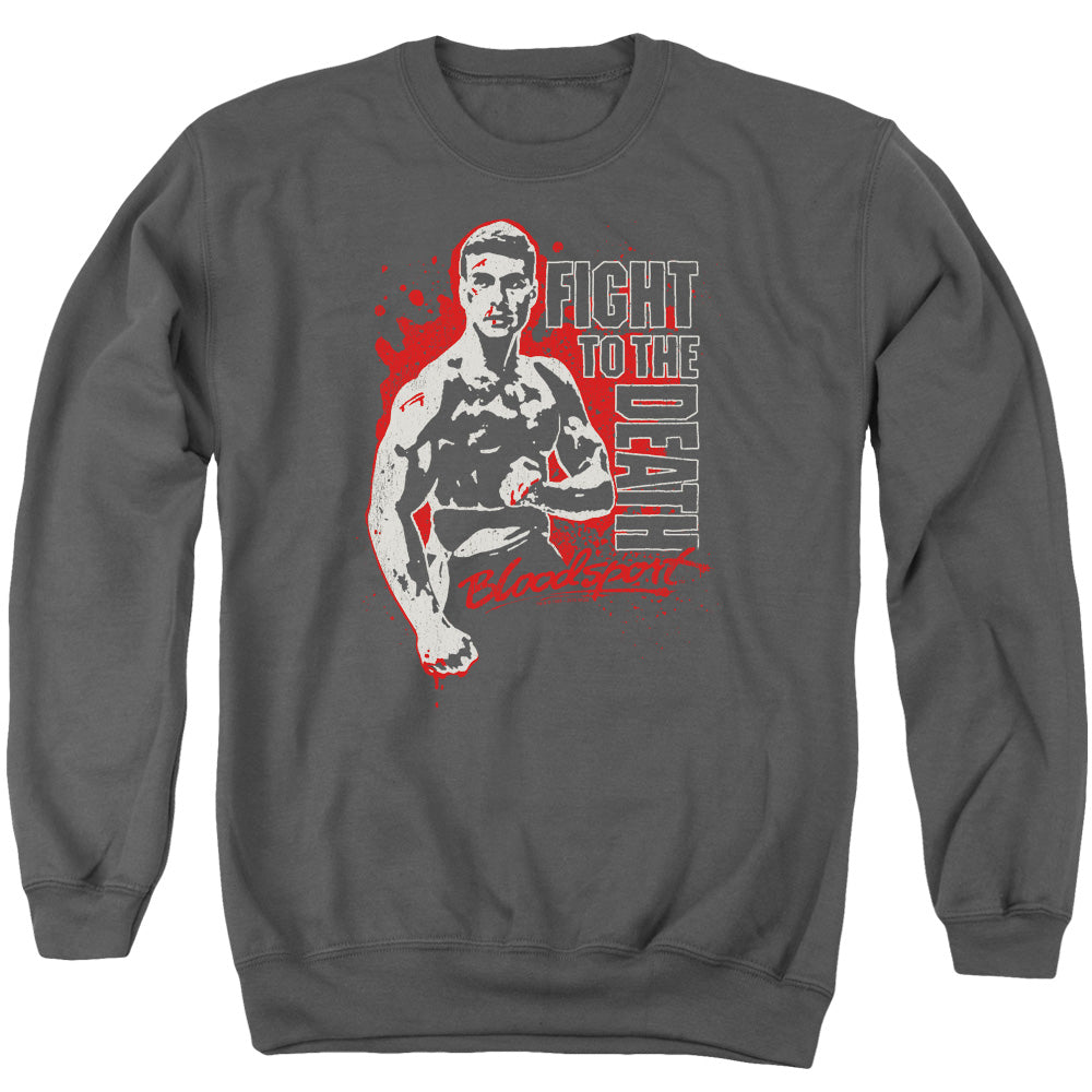 Bloodsport/to The Death-adult Crewneck Sweatshirt-charcoal
