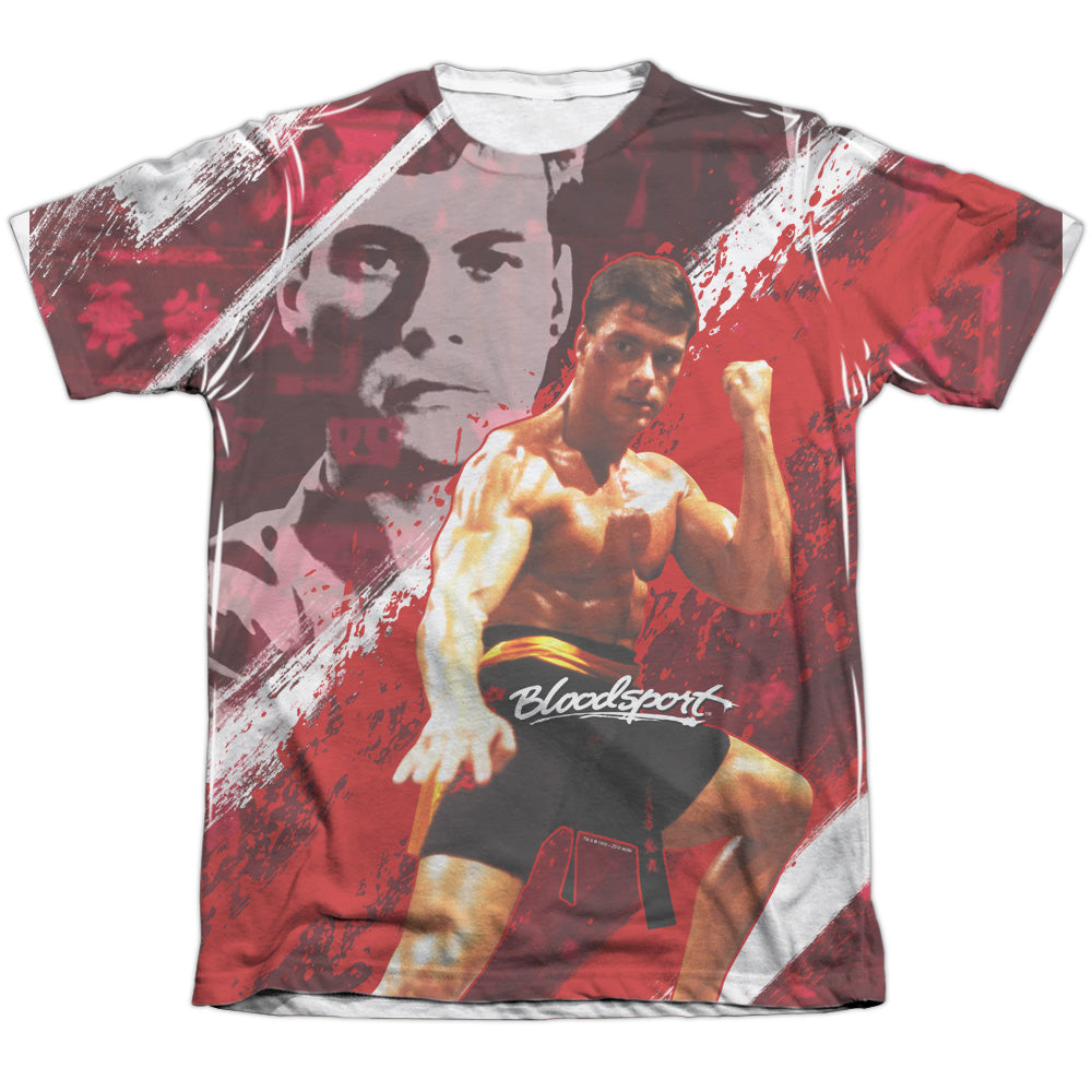 Bloodsport/fight Of Your Life-adult Poly/cotton S/s Tee-white