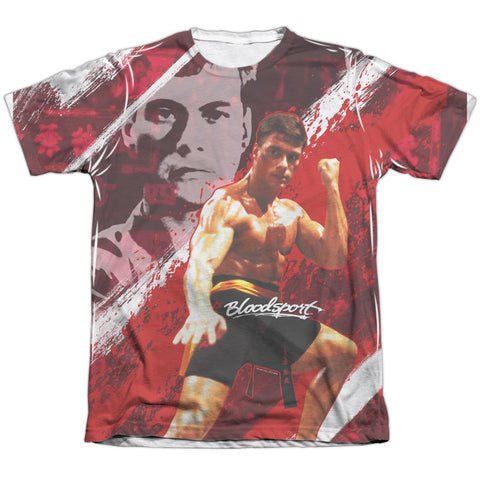 Bloodsport/fight Of Your Life-adult Poly/cotton S/s Tee-white