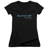 Juniors Sheer Cap Sleeve V-Neck