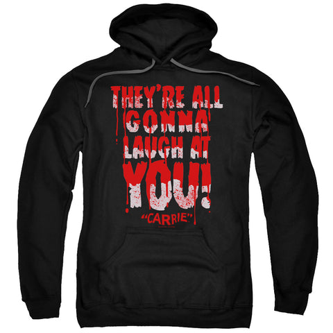 Carrie/laugh At You-adult Pull-over Hoodie-black