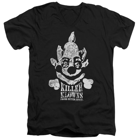 Killer Klowns From Outer Space/kreepy-s/s Adult V-neck 30/1-black