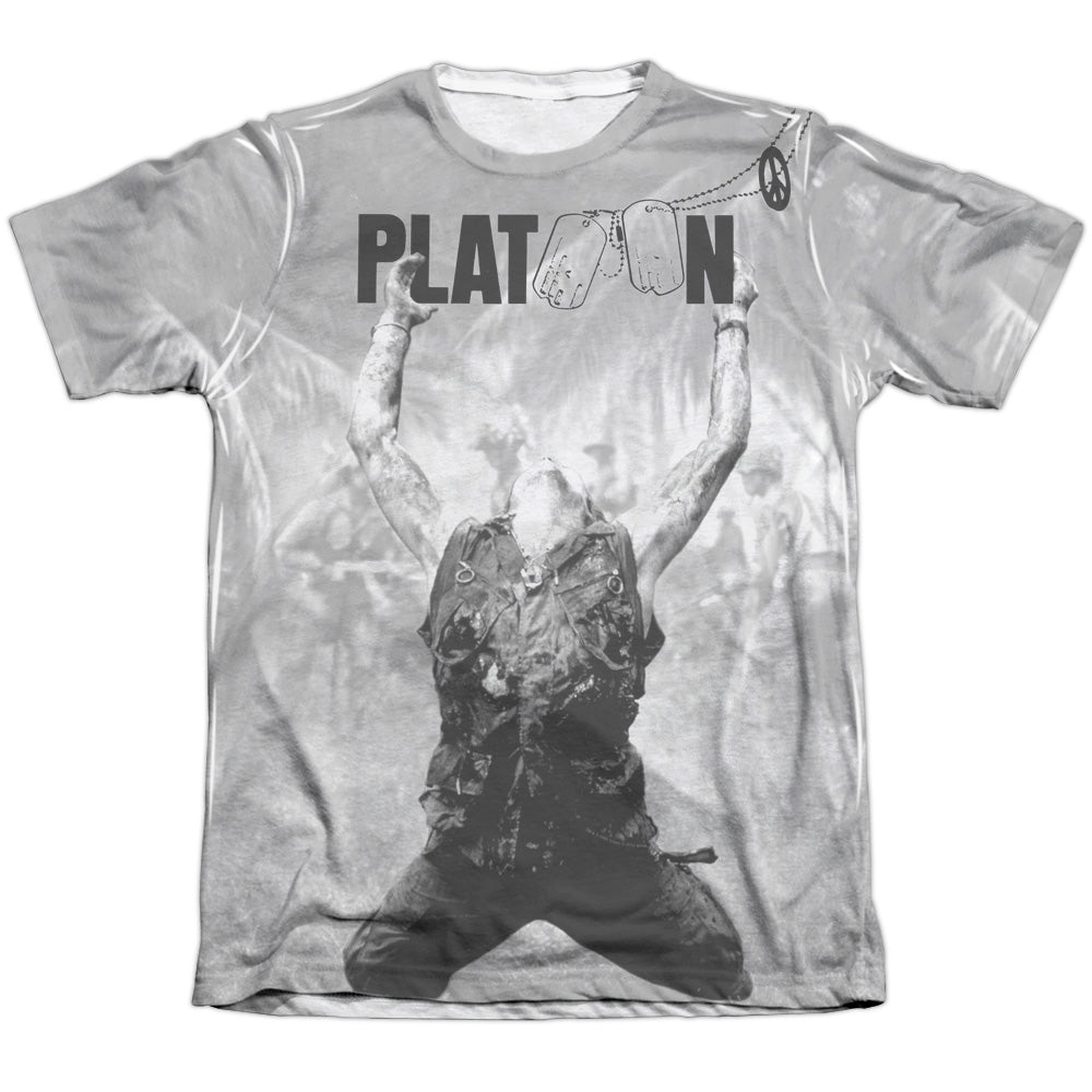 Platoon/grayscale Poster-adult Poly/cotton S/s Tee-white