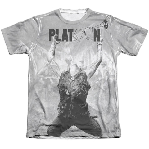 Platoon/grayscale Poster-adult Poly/cotton S/s Tee-white