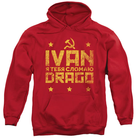 Rocky Iv/drago Break-adult Pull-over Hoodie-red