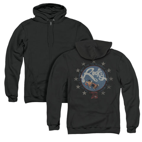 Rocky/bloodiest Bicentennial (back Print) - Adult Zipper Hoodie-black-sm
