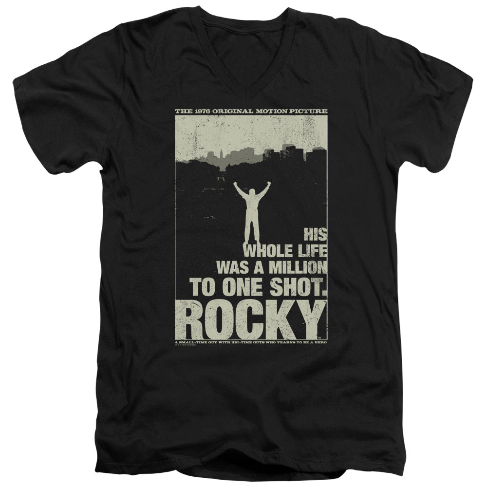 Rocky/silhouette-s/s Adult V-neck 30/1-black