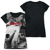 Junior Cap Sleeve 100% Poly Black Back