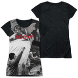 Junior Cap Sleeve 100% Poly Black Back