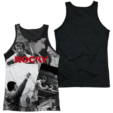 Rocky/40th Anniversay Collage-adult Poly Tank Top Black Back-white
