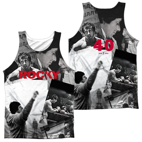 Rocky/40th Anniversay Collage (front/back Print)-adult Poly Tank Top-white