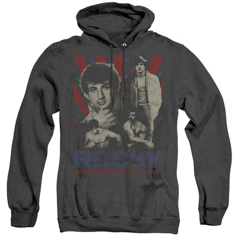 Rocky/going The Distance-adult Heather Hoodie-black