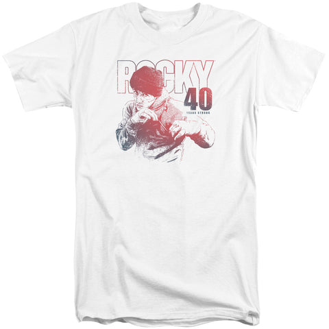 Rocky/40 Years Strong-s/s Adult Tall 18/1-white