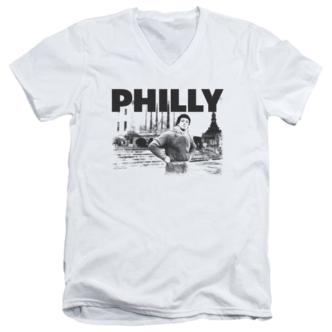 Rocky/philly-s/s Adult V-neck 30/1-white-sm