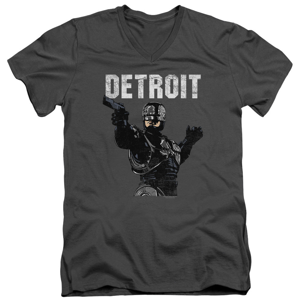 Robocop/detroit-s/s Adult V-neck 30/1-charcoal