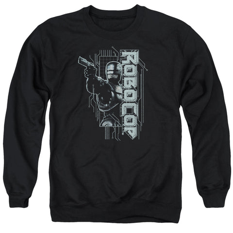 Robocop/murphy Split-adult Crewneck Sweatshirt-black-sm