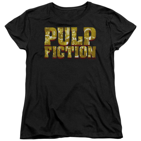 Pulp Fiction/pulp Logo-s/s Womens Tee-black-sm