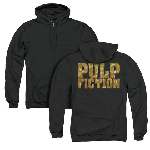 Pulp Fiction/pulp Logo (back Print) - Adult Zipper Hoodie-black-sm