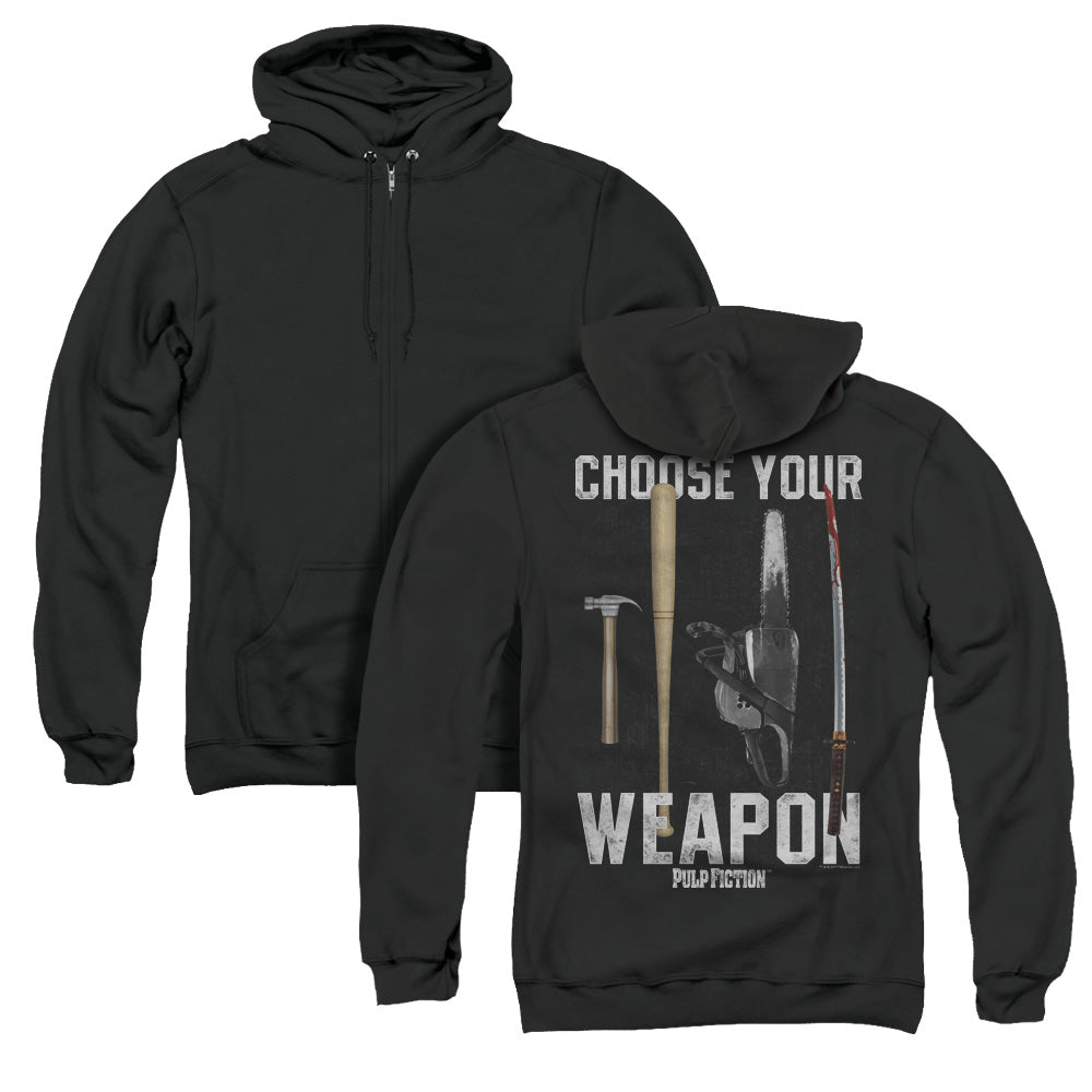 Pulp Fiction/choices (back Print) - Adult Zipper Hoodie-black